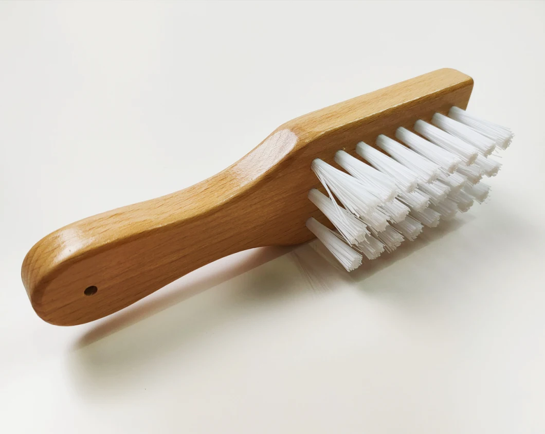 Soft Bristle Shoes Brush, Hangable Laundry Clothes Cleaning Scrubber, Home Household Cleaning Brushes - Wood Handle