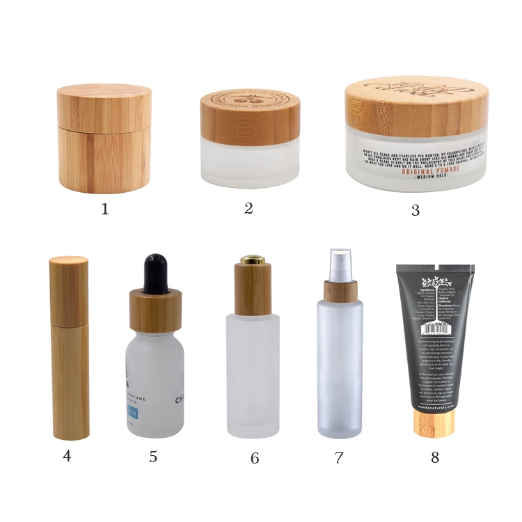 Cosmetic Skin Care Packaging Bottles and Cans with Bamboo Series