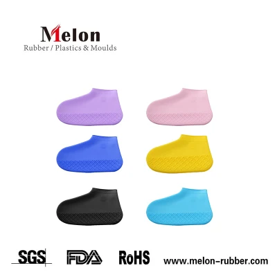 Couvre-chaussures en silicone réutilisable pliable, confortable, antidérapant et imperméable pour l'extérieur