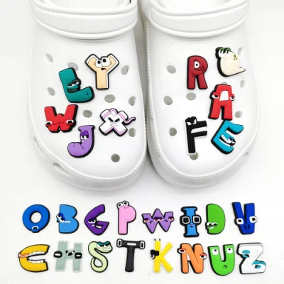 26 pièces Alphabet Croc breloques décoration de chaussures breloques pour sabots sandales, accessoires de chaussures pour enfants garçons filles cadeaux de fête