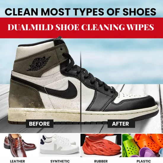 Préparation pour le nettoyage des chaussures en cuir et baskets 12 pièces